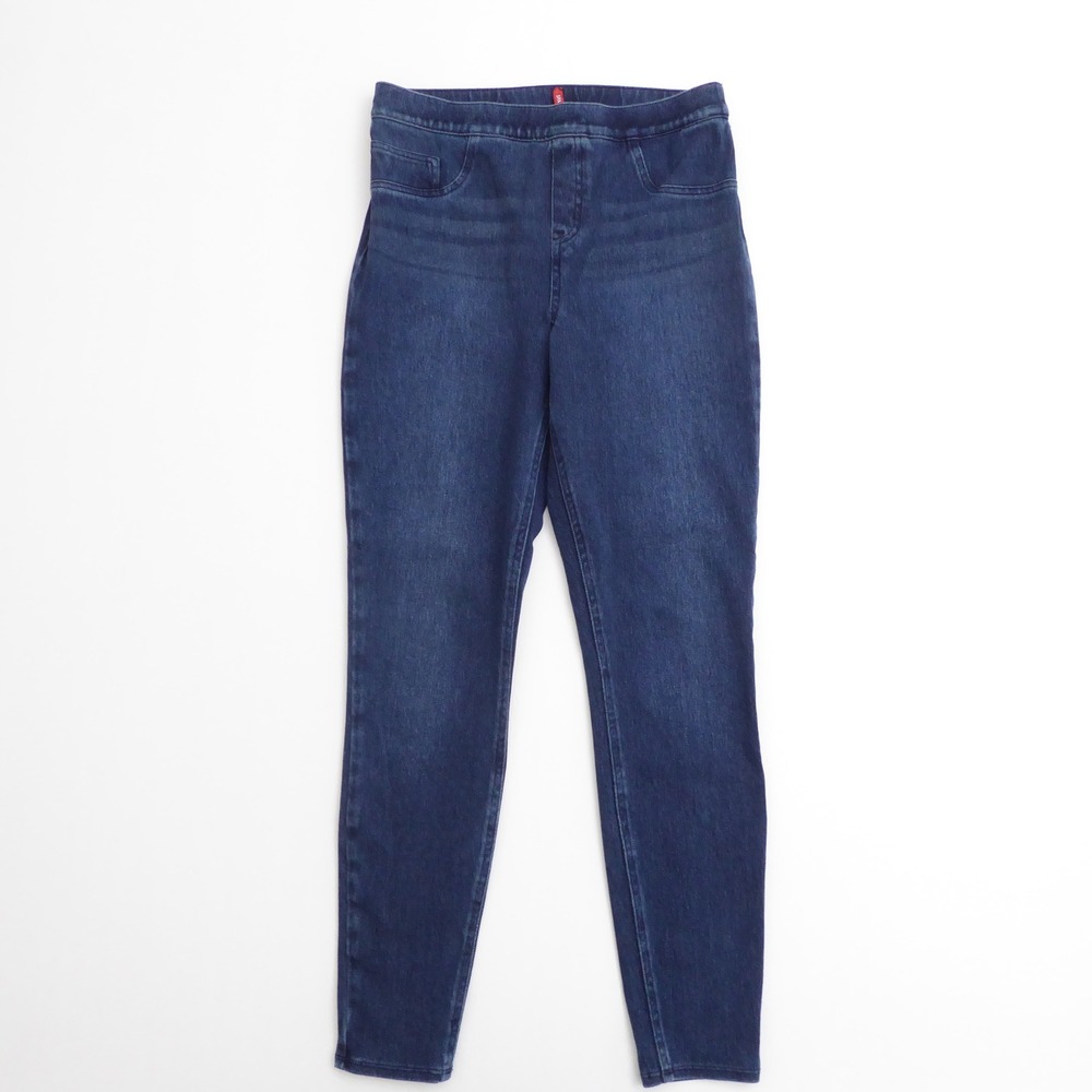Spanx Women Leggings Blue Jean-ish Ankle Denim Tall Large